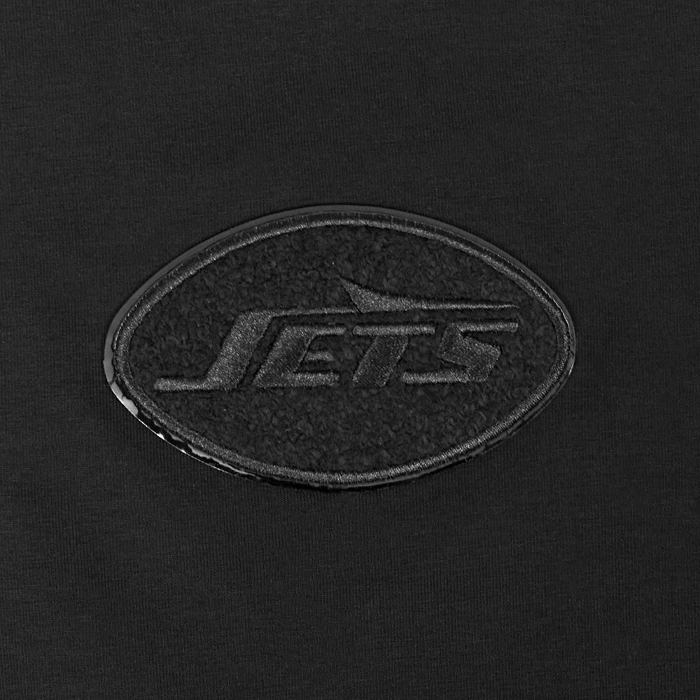 NFL NEW YORK JETS TRIPLE BLACK T-SHIRT EN JERSEY SIMPLE À COUPE CARRÉE POUR FEMME (NOIR)