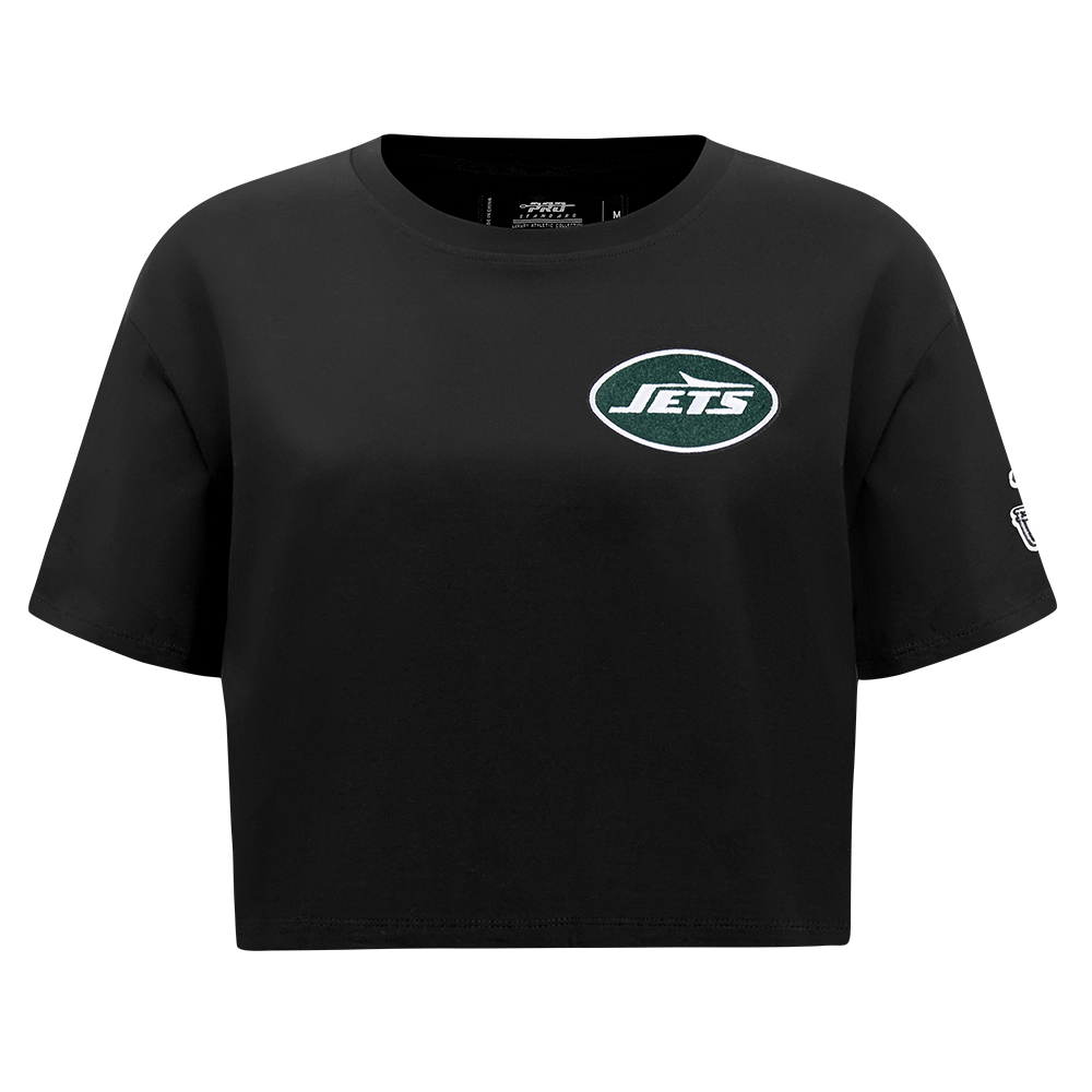 NFL NEW YORK JETS CLASSIC WOMEN'S SINGLE JERSEY BOXY TEE (BLACK)