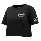 NFL NEW YORK JETS CLASSIC WOMEN'S SINGLE JERSEY BOXY TEE (BLACK)