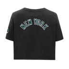 NFL NEW YORK JETS CLASSIC WOMEN'S SINGLE JERSEY BOXY TEE (BLACK)