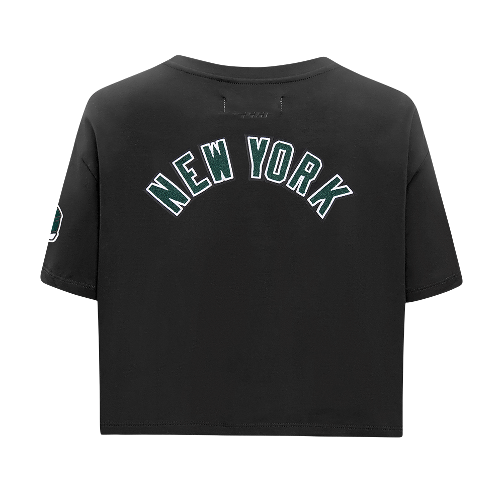 NFL NEW YORK JETS CLASSIC WOMEN'S SINGLE JERSEY BOXY TEE (BLACK)