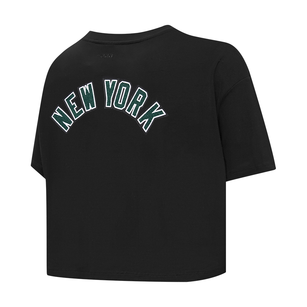 NFL NEW YORK JETS CLASSIC WOMEN'S SINGLE JERSEY BOXY TEE (BLACK)