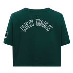 NFL NEW YORK JETS CLASSIC T-SHIRT EN JERSEY SIMPLE À COUPE CARRÉE POUR FEMME (VERT FORÊT)