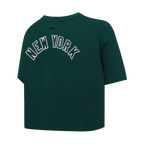 NFL NEW YORK JETS CLASSIC T-SHIRT EN JERSEY SIMPLE À COUPE CARRÉE POUR FEMME (VERT FORÊT)