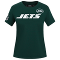 NFL NEW YORK JETS CLASSIC T-SHIRT EN JERSEY SIMPLE À COUPE AJUSTÉE POUR FEMME (VERT FORÊT)