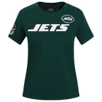 NFL NEW YORK JETS CLASSIC T-SHIRT EN JERSEY SIMPLE À COUPE AJUSTÉE POUR FEMME (VERT FORÊT)