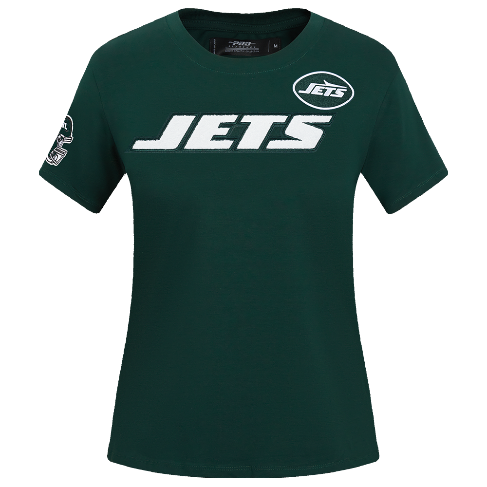 NFL NEW YORK JETS CLASSIC T-SHIRT EN JERSEY SIMPLE À COUPE AJUSTÉE POUR FEMME (VERT FORÊT)