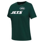 NFL NEW YORK JETS CLASSIC T-SHIRT EN JERSEY SIMPLE À COUPE AJUSTÉE POUR FEMME (VERT FORÊT)