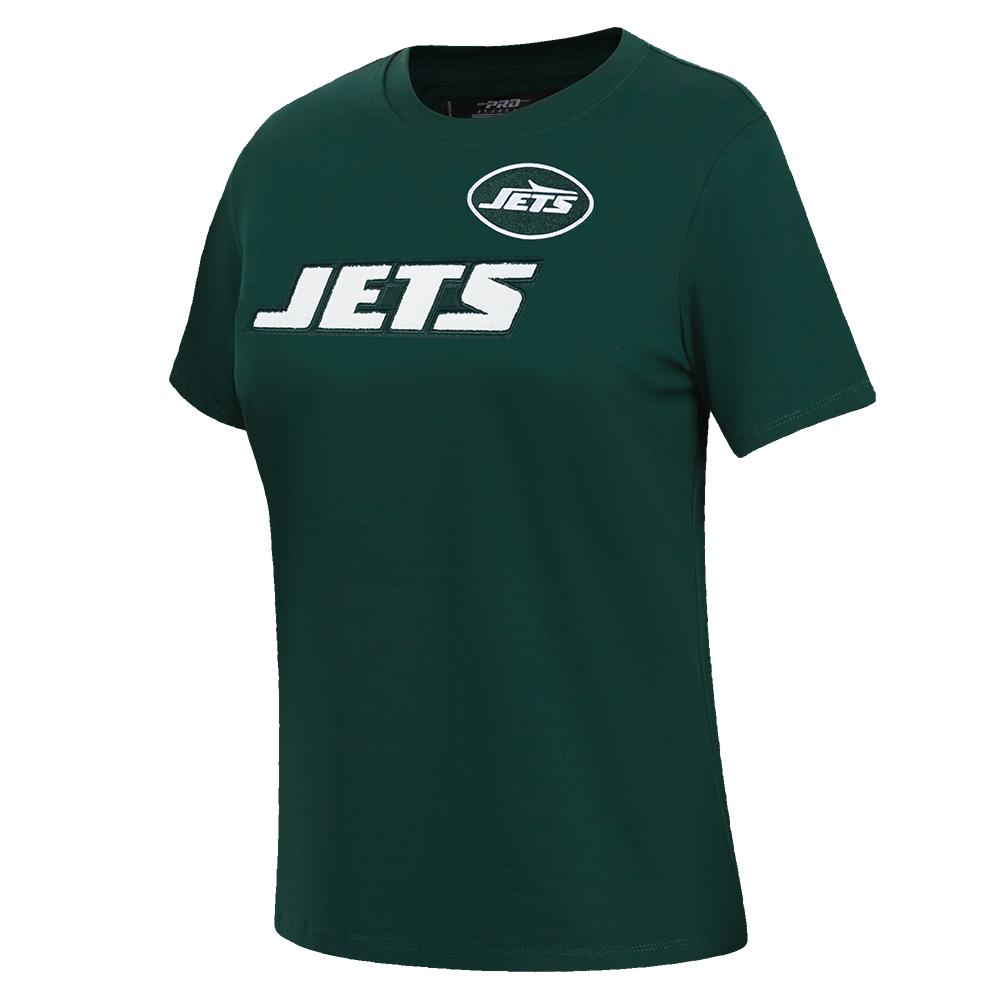 NFL NEW YORK JETS CLASSIC T-SHIRT EN JERSEY SIMPLE À COUPE AJUSTÉE POUR FEMME (VERT FORÊT)