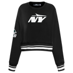 NFL NEW YORK JETS MASHUP WOMEN'S RIB CREWNECK (BLACK)