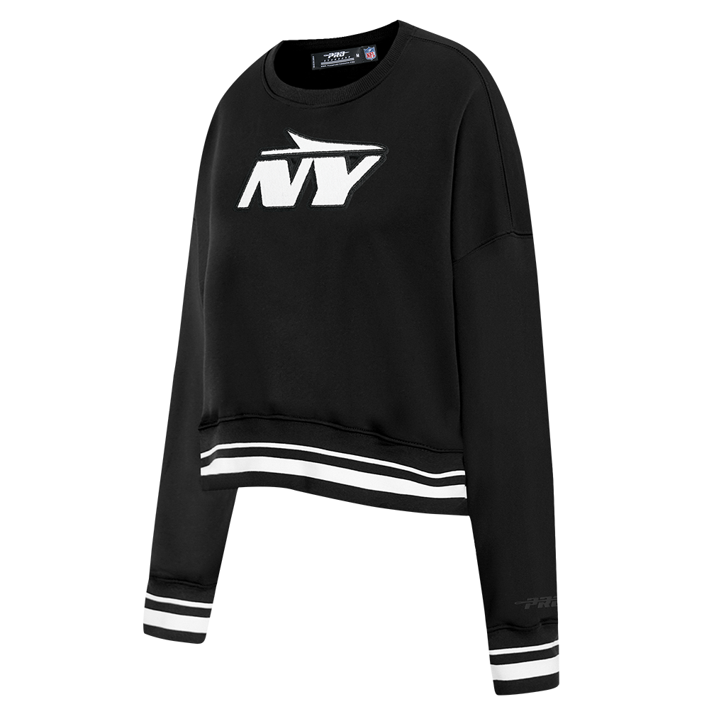 NFL NEW YORK JETS MASHUP WOMEN'S RIB CREWNECK (BLACK)