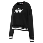 NFL NEW YORK JETS MASHUP WOMEN'S RIB CREWNECK (BLACK)