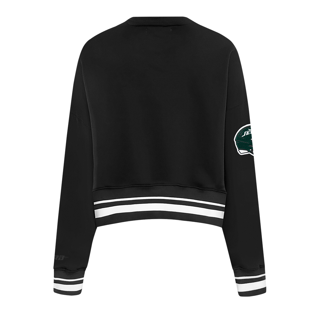 NFL NEW YORK JETS MASHUP WOMEN'S RIB CREWNECK (BLACK)