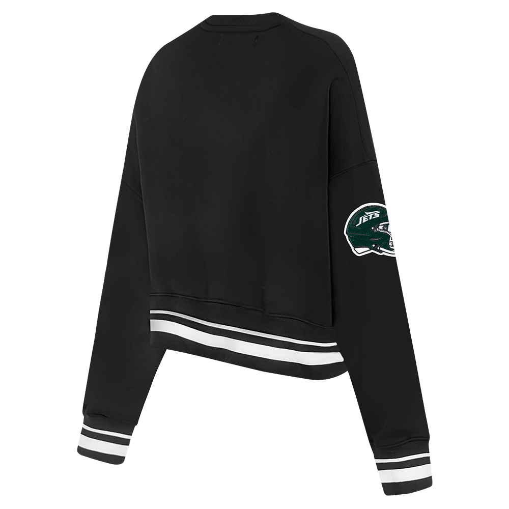 NFL NEW YORK JETS MASHUP WOMEN'S RIB CREWNECK (BLACK)
