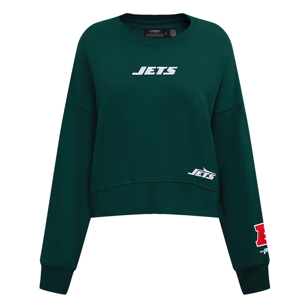 NFL NEW YORK JETS WINGSPAN WOMEN'S FLC CREWNECK (FOREST GREEN)