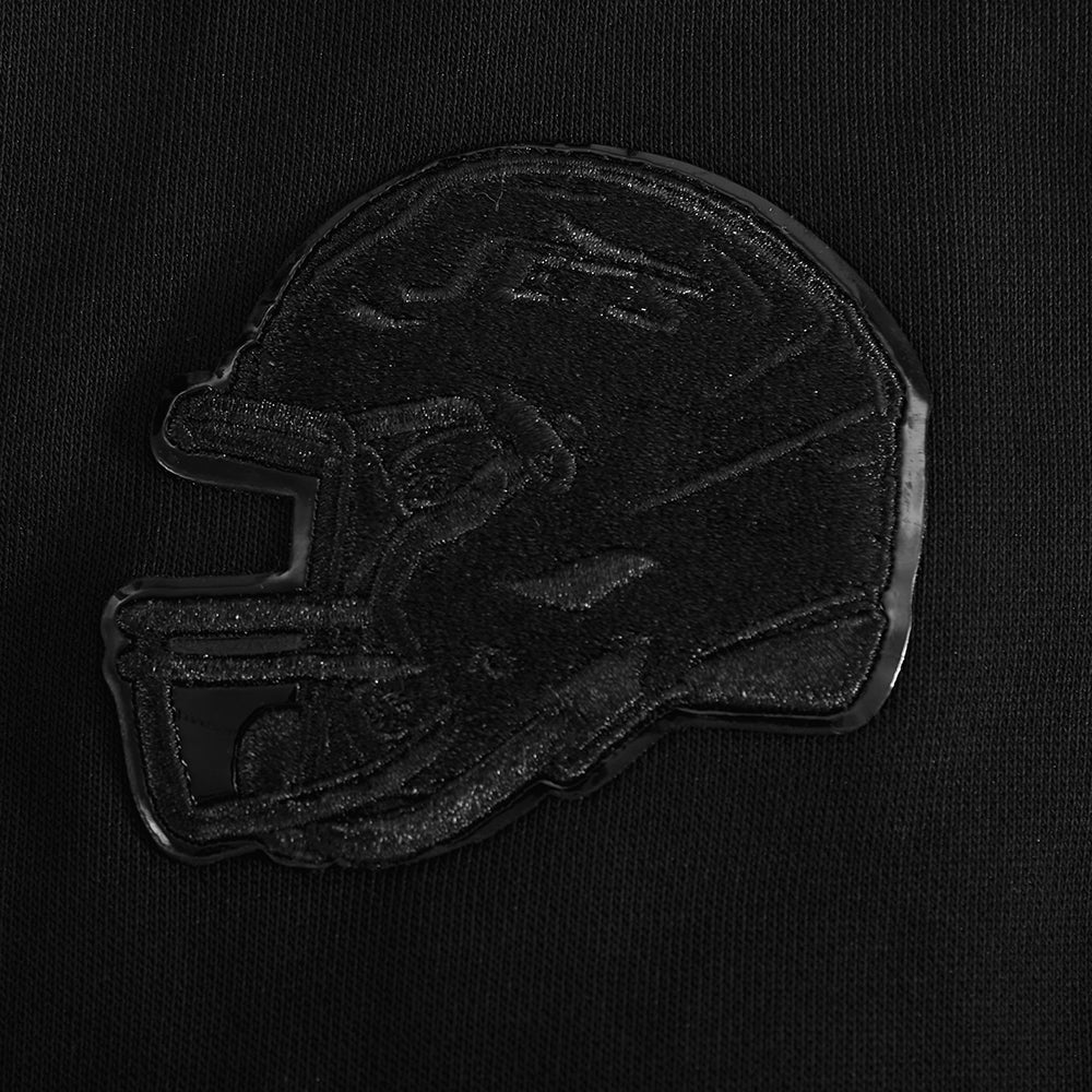 NFL NEW YORK JETS TRIPLE BLACK CHANDAIL À COL ROND EN MOLLETON POUR FEMME (NOIR)
