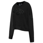 NFL NEW YORK JETS TRIPLE BLACK CHANDAIL À COL ROND EN MOLLETON POUR FEMME (NOIR)