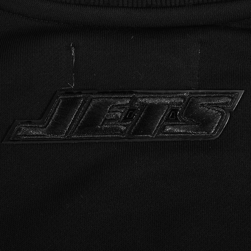 NFL NEW YORK JETS TRIPLE BLACK CHANDAIL À COL ROND EN MOLLETON POUR FEMME (NOIR)