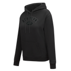 NFL NEW YORK JETS TRIPLE BLACK WOMEN'S FLC PO HOODIE (BLACK)