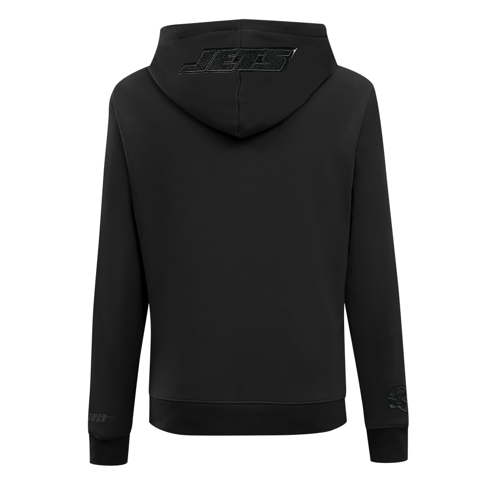 NFL NEW YORK JETS TRIPLE BLACK WOMEN'S FLC PO HOODIE (BLACK)