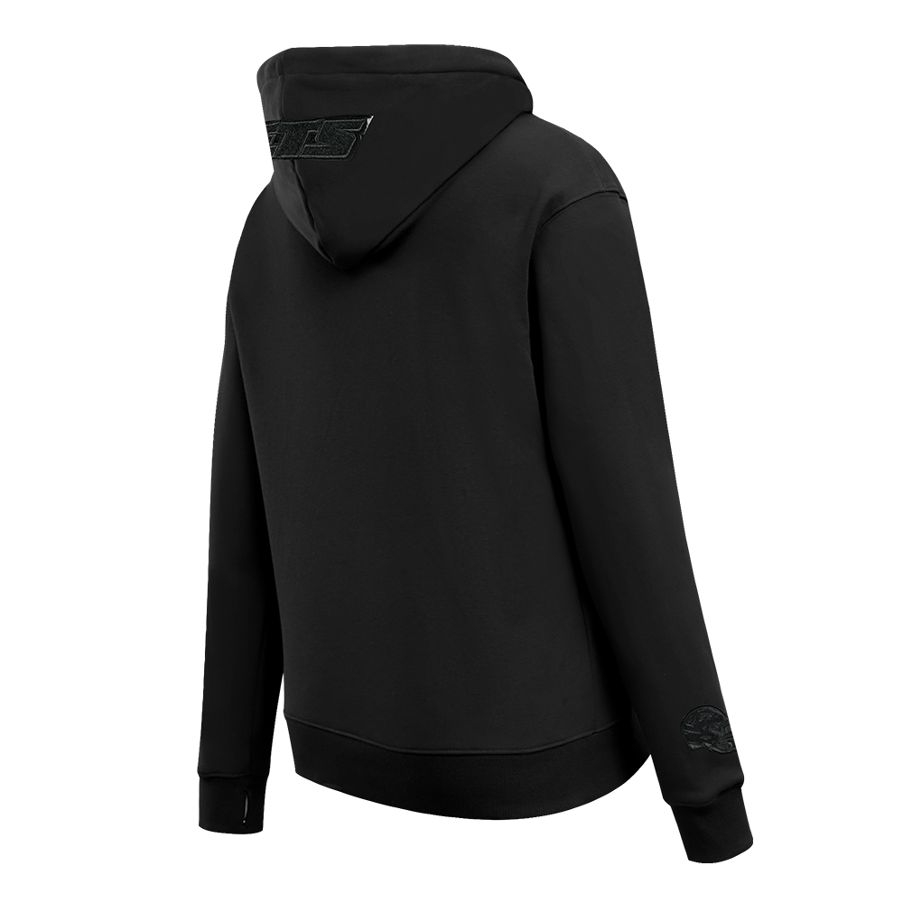 NFL NEW YORK JETS TRIPLE BLACK WOMEN'S FLC PO HOODIE (BLACK)