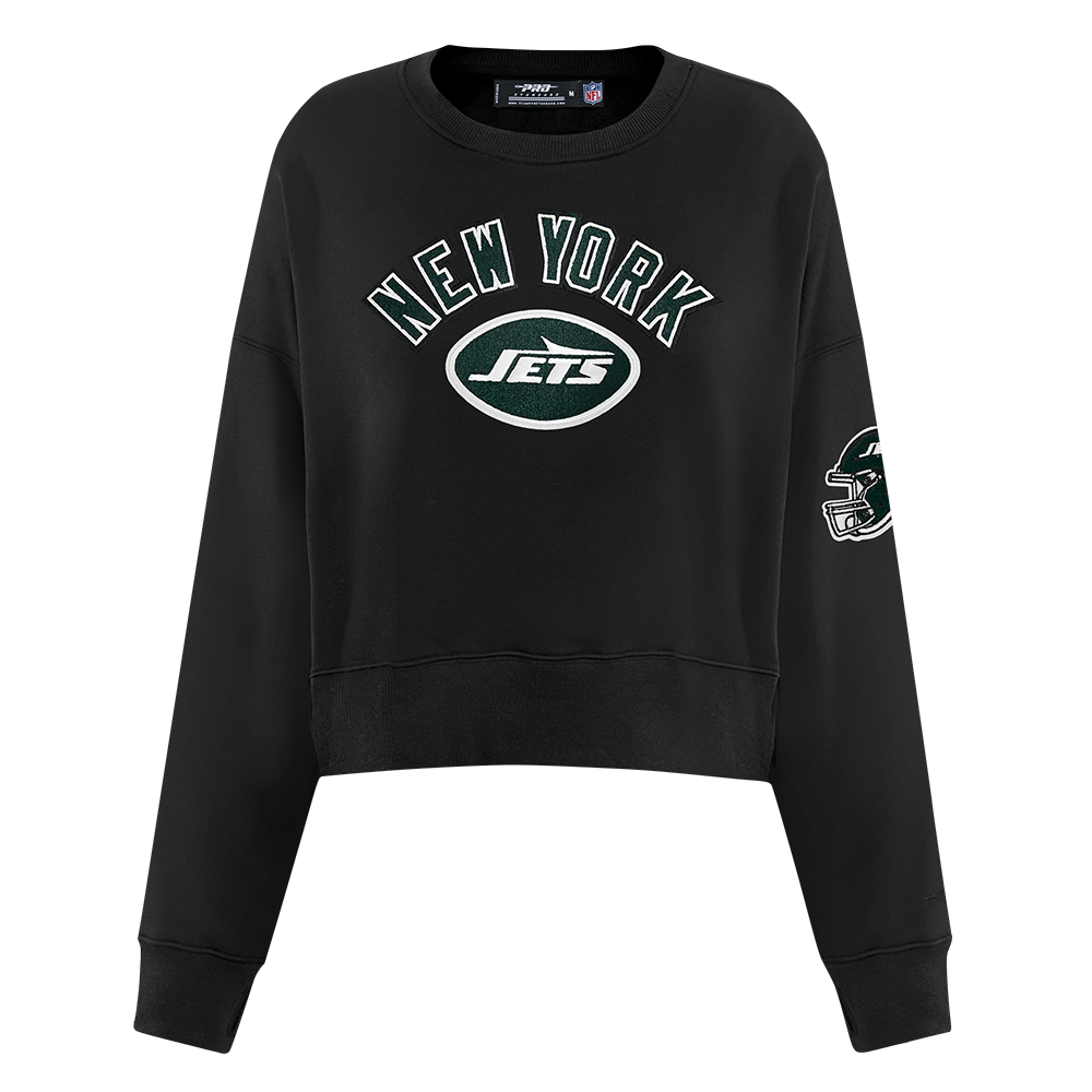NFL NEW YORK JETS CLASSIC WOMEN'S FLC CREWNECK (BLACK)