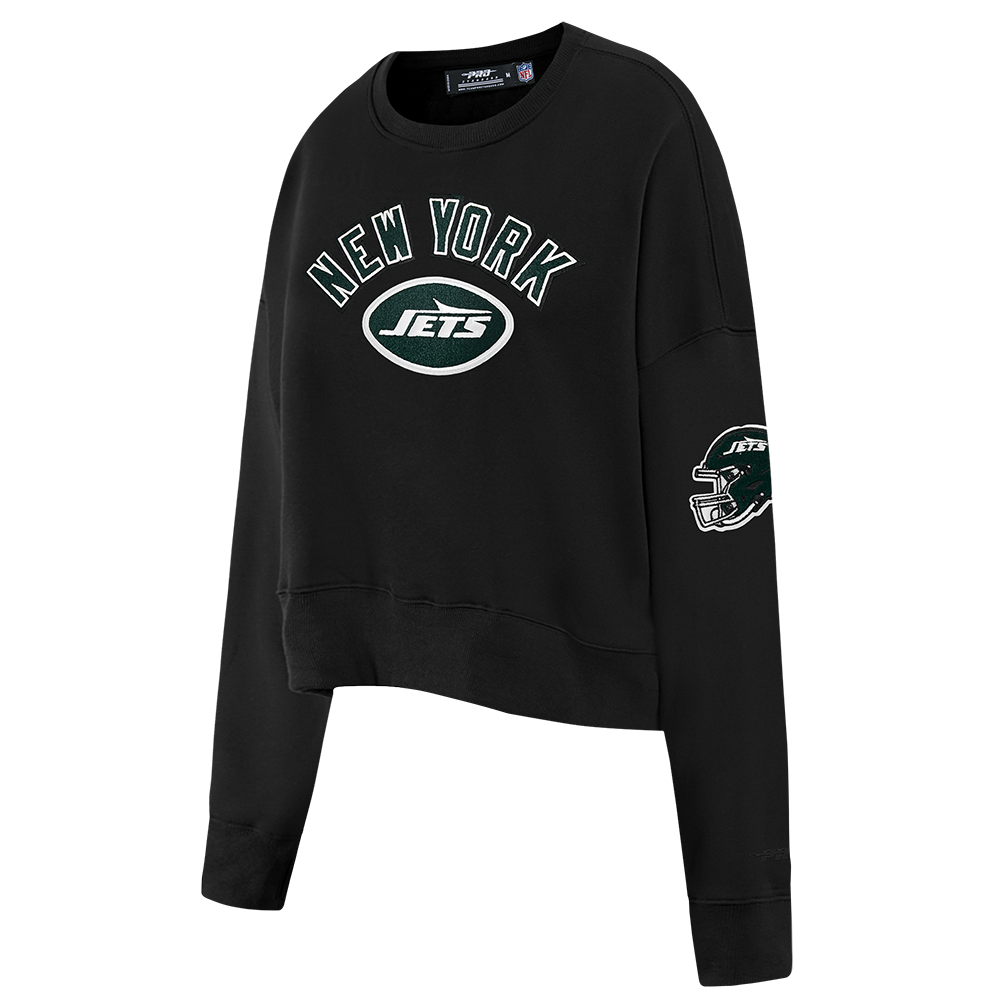 NFL NEW YORK JETS CLASSIC WOMEN'S FLC CREWNECK (BLACK)