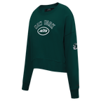 NFL NEW YORK JETS CLASSIC WOMEN'S FLC CREWNECK (FOREST GREEN)