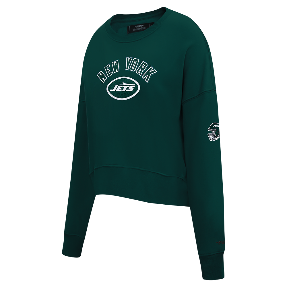 NFL NEW YORK JETS CLASSIC WOMEN'S FLC CREWNECK (FOREST GREEN)
