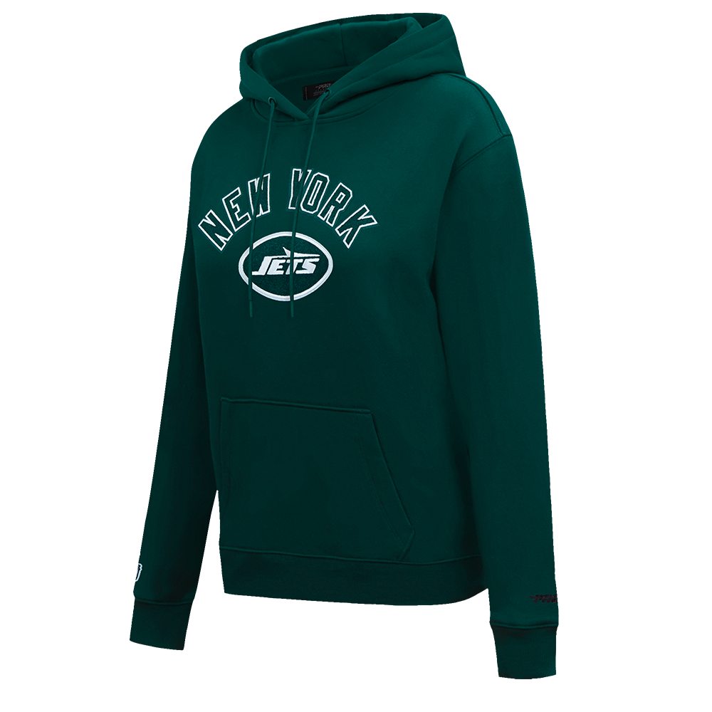 NFL NEW YORK JETS CLASSIC WOMEN'S FLEECE PULLOVER HOODIE (FOREST GREEN)