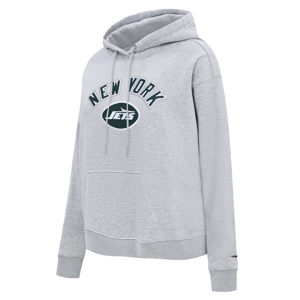 NFL NEW YORK JETS CLASSIC WOMEN'S FLEECE PULLOVER HOODIE (HEATHER GREY)