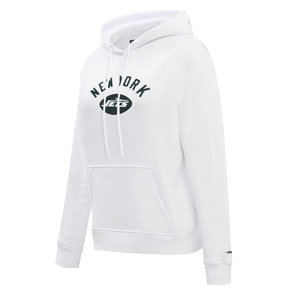 NFL NEW YORK JETS CLASSIC WOMEN'S FLEECE PULLOVER HOODIE (WHITE)