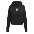 NFL NEW YORK JETS CLASSIC CHANDAIL À CAPUCHON COURT EN MOLLETON POUR FEMME (NOIR)