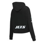 NFL NEW YORK JETS CLASSIC CHANDAIL À CAPUCHON COURT EN MOLLETON POUR FEMME (NOIR)