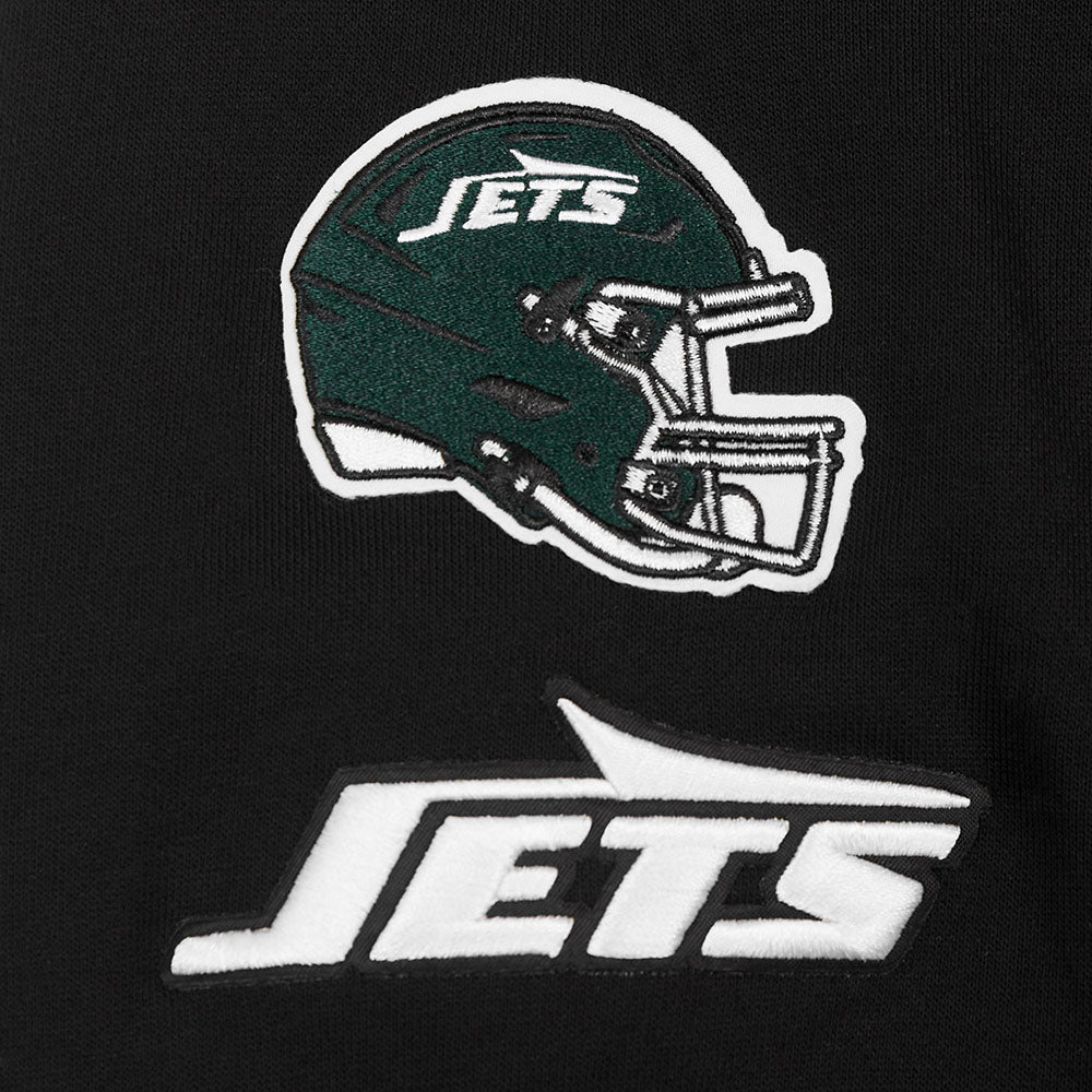 NFL NEW YORK JETS CLASSIC CHANDAIL À CAPUCHON COURT EN MOLLETON POUR FEMME (NOIR)