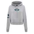 NFL NEW YORK JETS CLASSIC CHANDAIL À CAPUCHON COURT EN MOLLETON POUR FEMME (GRIS CHINÉ)