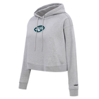 NFL NEW YORK JETS CLASSIC CHANDAIL À CAPUCHON COURT EN MOLLETON POUR FEMME (GRIS CHINÉ)