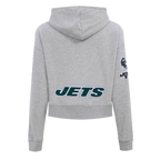 NFL NEW YORK JETS CLASSIC CHANDAIL À CAPUCHON COURT EN MOLLETON POUR FEMME (GRIS CHINÉ)