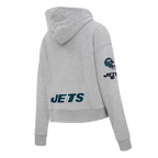 NFL NEW YORK JETS CLASSIC CHANDAIL À CAPUCHON COURT EN MOLLETON POUR FEMME (GRIS CHINÉ)