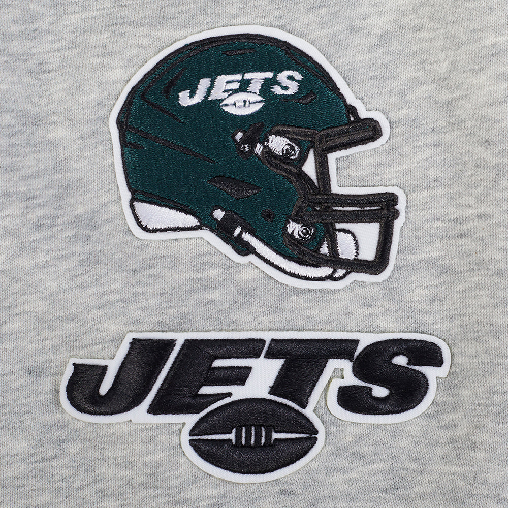 NFL NEW YORK JETS CLASSIC CHANDAIL À CAPUCHON COURT EN MOLLETON POUR FEMME (GRIS CHINÉ)