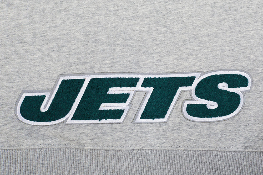 NFL NEW YORK JETS CLASSIC CHANDAIL À CAPUCHON COURT EN MOLLETON POUR FEMME (GRIS CHINÉ)