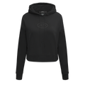NFL NEW YORK JETS NEUTRAL WOMEN'S CROPPED PULLOVER HOODIE (BLACK)