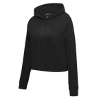 NFL NEW YORK JETS NEUTRAL WOMEN'S CROPPED PULLOVER HOODIE (BLACK)