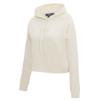 NFL NEW YORK JETS NEUTRAL WOMEN'S CROPPED PULLOVER HOODIE (EGGSHELL)