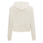 NFL NEW YORK JETS NEUTRAL WOMEN'S CROPPED PULLOVER HOODIE (EGGSHELL)