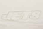 NFL NEW YORK JETS NEUTRAL WOMEN'S CROPPED PULLOVER HOODIE (EGGSHELL)