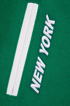 NFL NEW YORK JETS RETRO CLASSIC WOMEN'S RIB WOOL VARSITY JACKET (KELLY GREEN/ WHITE)