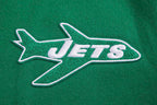 NFL NEW YORK JETS RETRO CLASSIC WOMEN'S RIB WOOL VARSITY JACKET (KELLY GREEN/ WHITE)