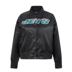 NFL NEW YORK JETS CLASSIC WOMEN'S SATIN JACKET (BLACK)