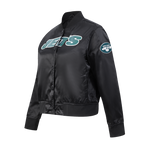 NFL NEW YORK JETS CLASSIC WOMEN'S SATIN JACKET (BLACK)